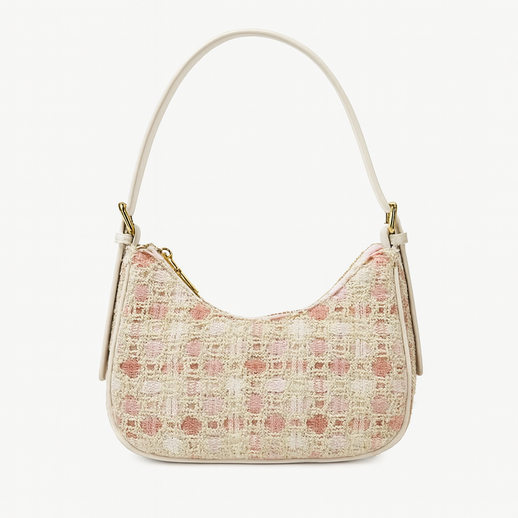 Chanel Style Woolen Women's Bag Niche Design Woven Crescent Bag Women's New Armpit Bag